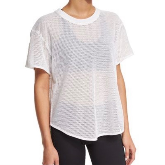 Adidas by Stella McCartney Tops - Adidas by Stella McCartney White Mesh Athletic Tee